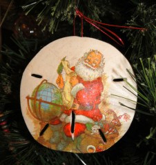 Santa is Making His List – on a Sand Dollar